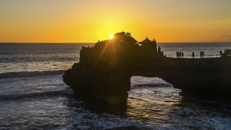 Sunset sea landscape on the Bali island