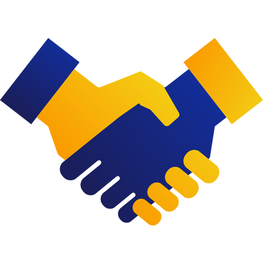 An illustration of two hands clasped in a handshake.