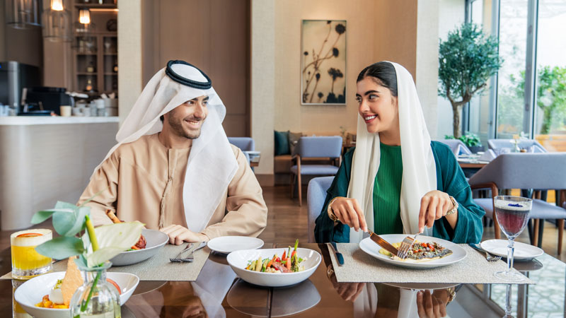 People in a restaurant eating
