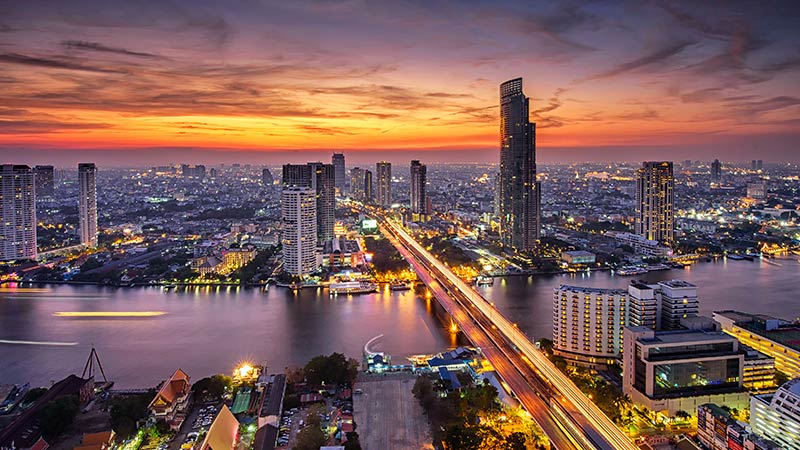 Bangkok sunset city landscape