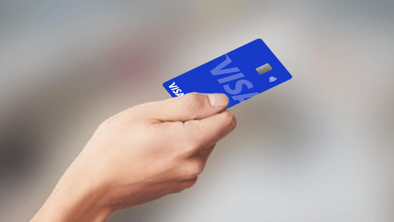 Card Visa in hand