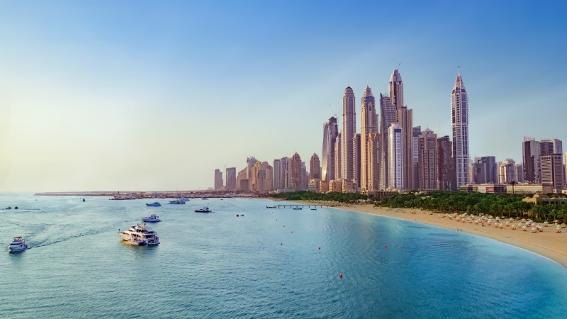Beautiful view on Dubai Skyline